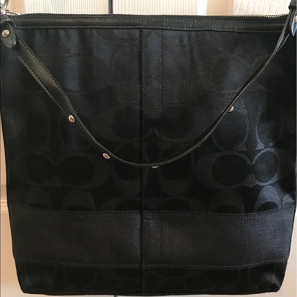 Vintage Coach Black Metallic Lurex Hobo MINT - Picture 2 of 6